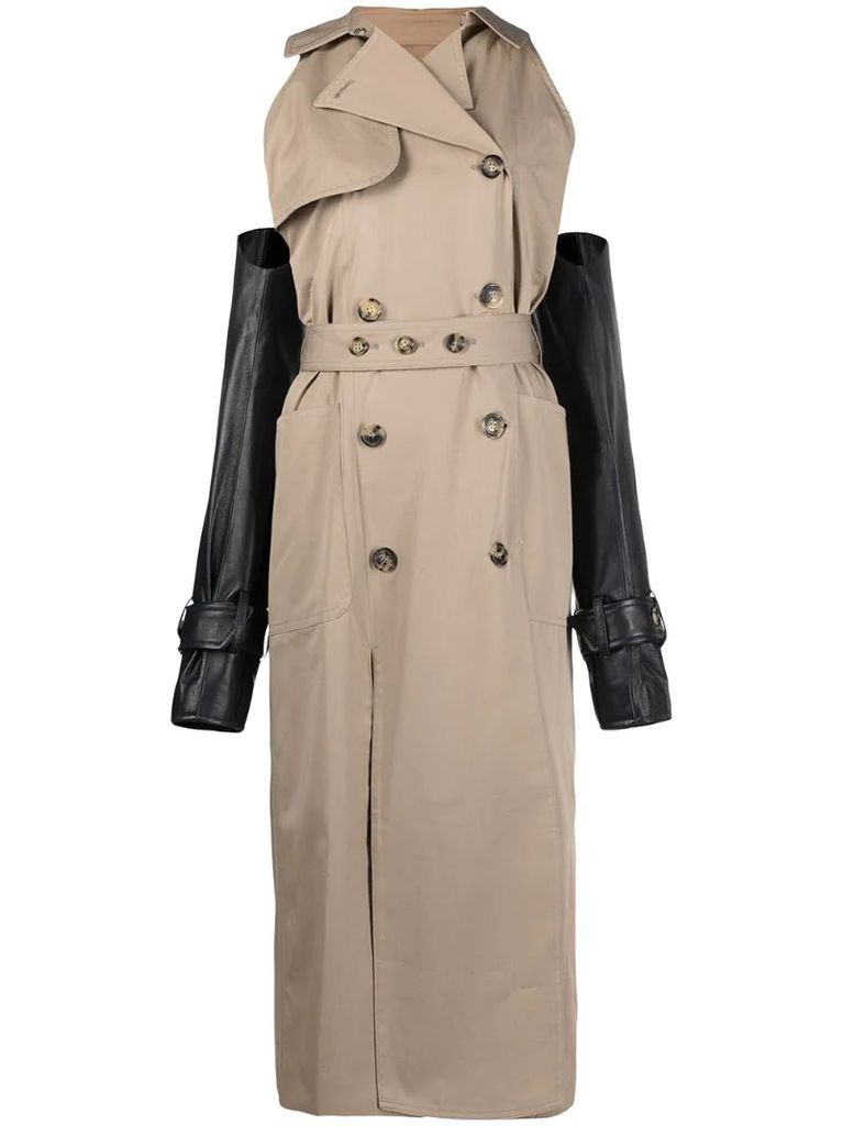 detachable-sleeve trench coat
