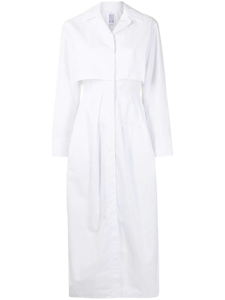 long-sleeve cotton midi dress