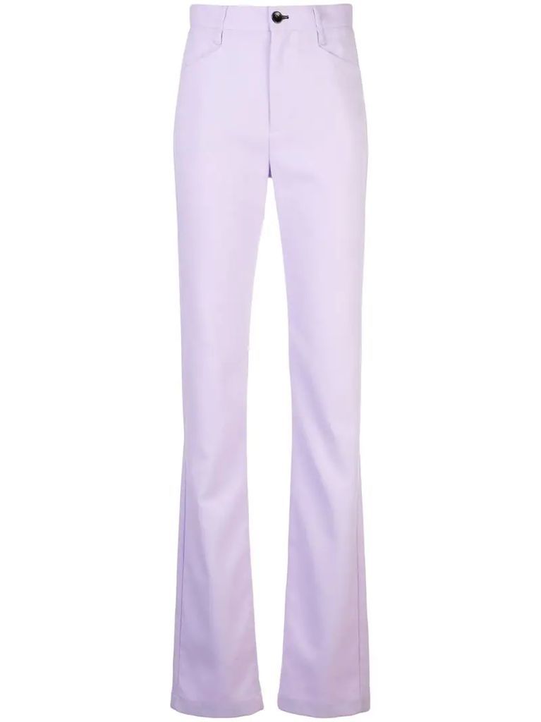 high-waisted tailored trousers