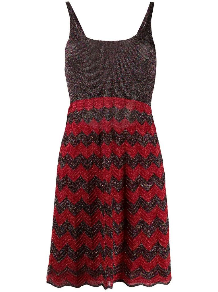 chevron stripe knitted dress