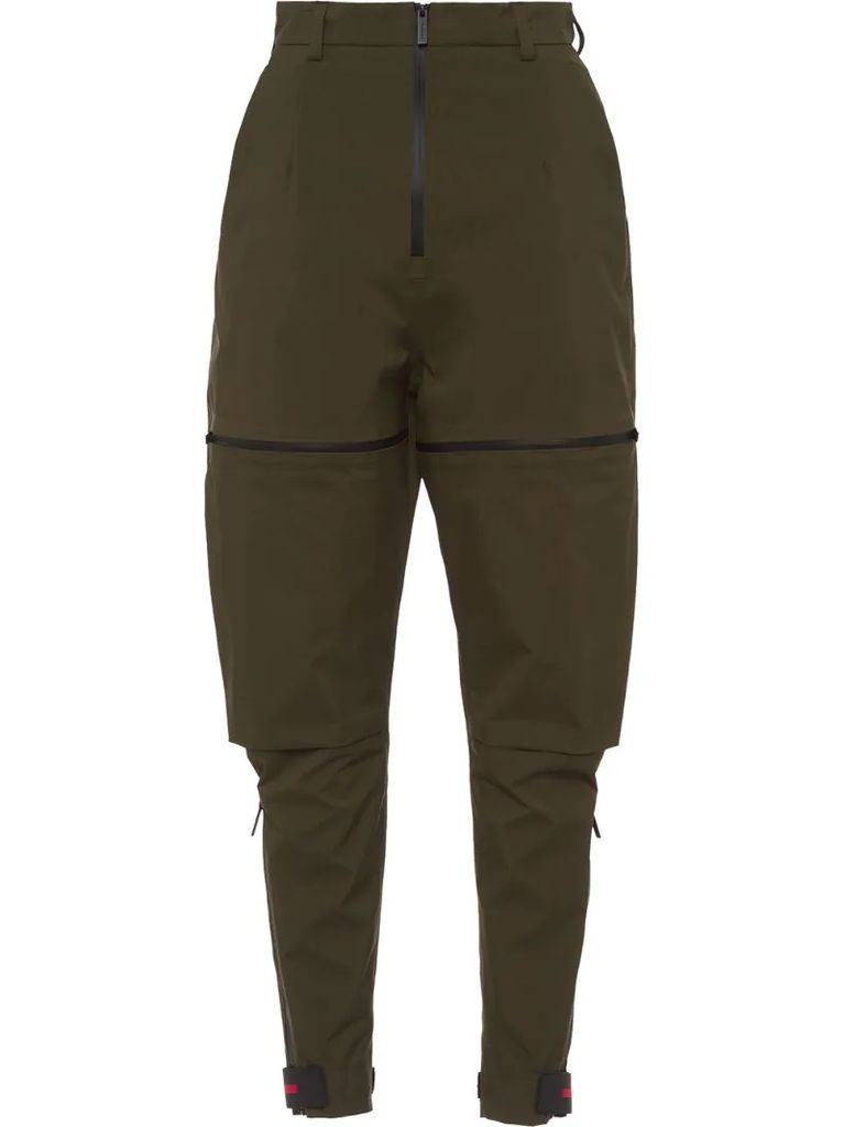zip details layered trousers