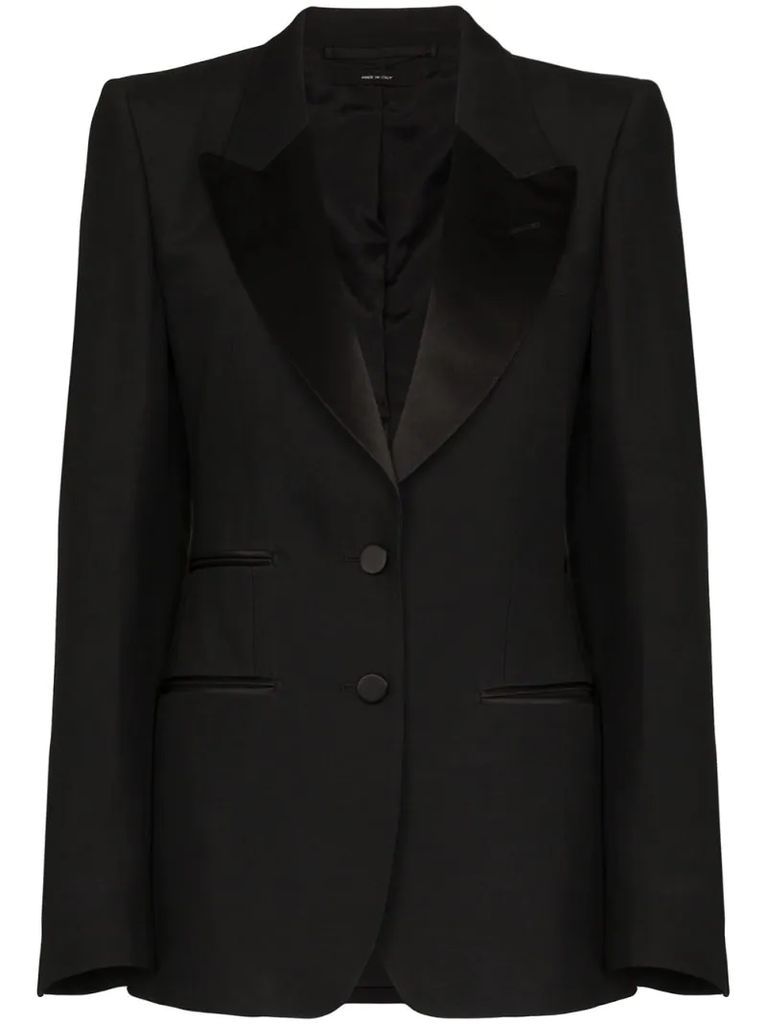 single-breasted tuxedo blazer