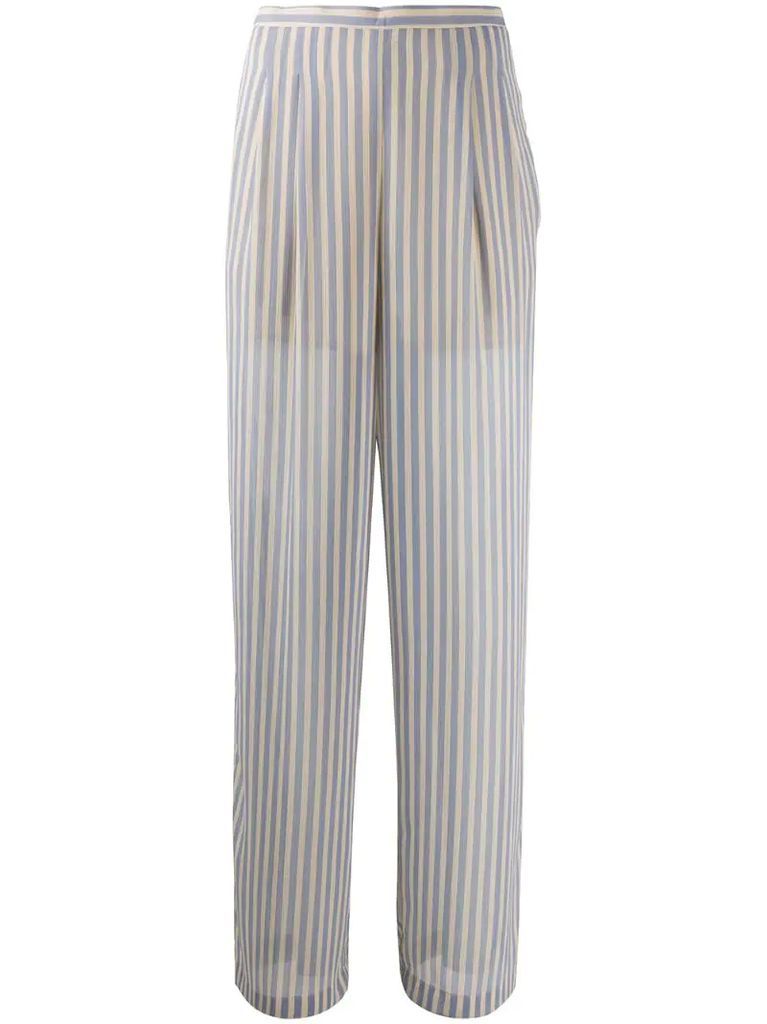 striped high-waisted trousers