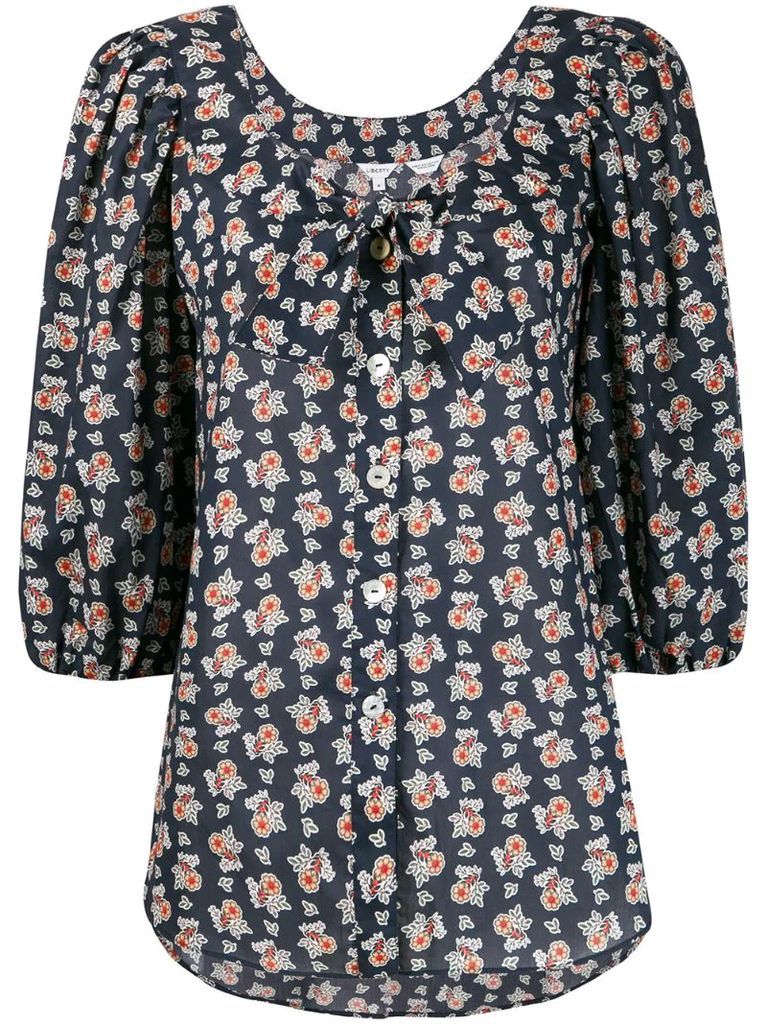 floral-print 3/4 sleeves blouse