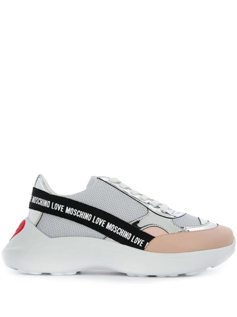 chunky sole panelled sneakers