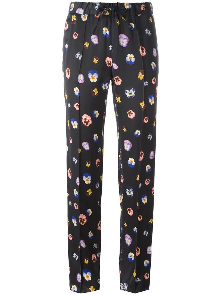 pansy print trousers