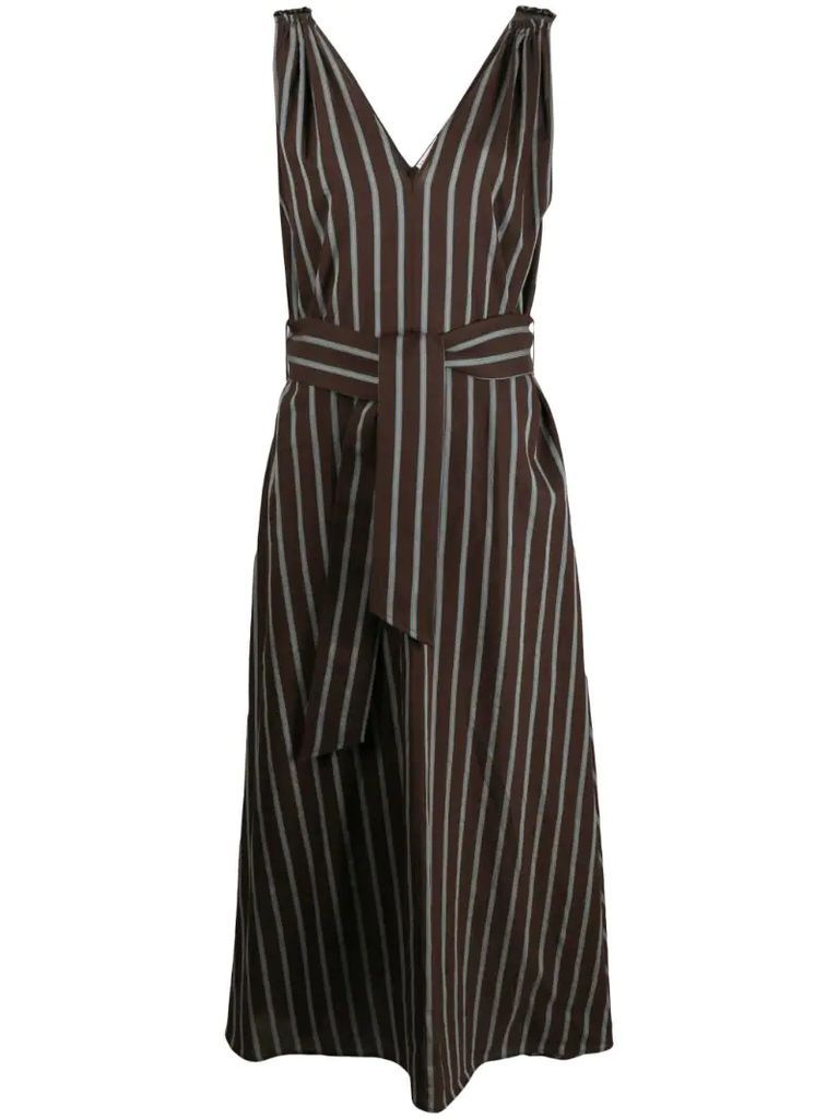 striped belted day dress