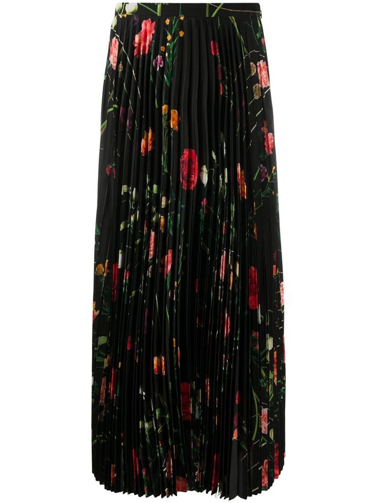 floral print pleated skirt