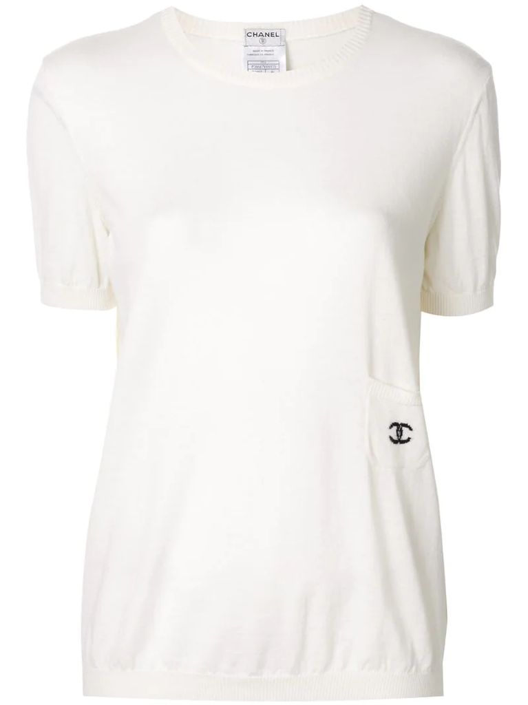 embroidered CC logo knitted top