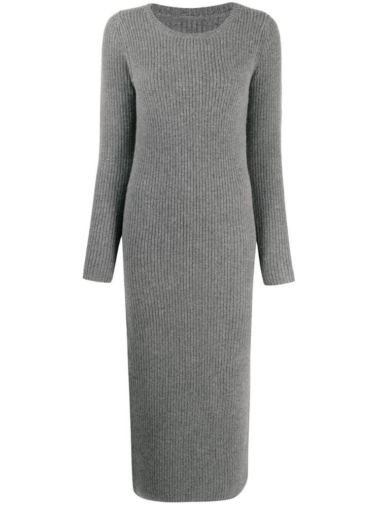 ribbed-knit midi dress