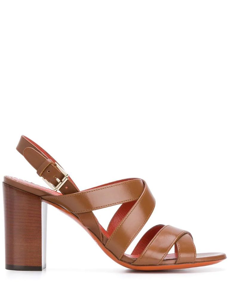 cross-strap block-heel sandals