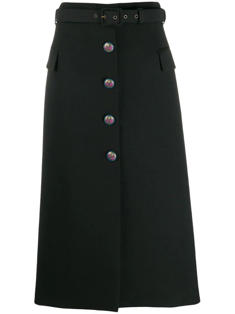 mid-length skirt with blazon buttons