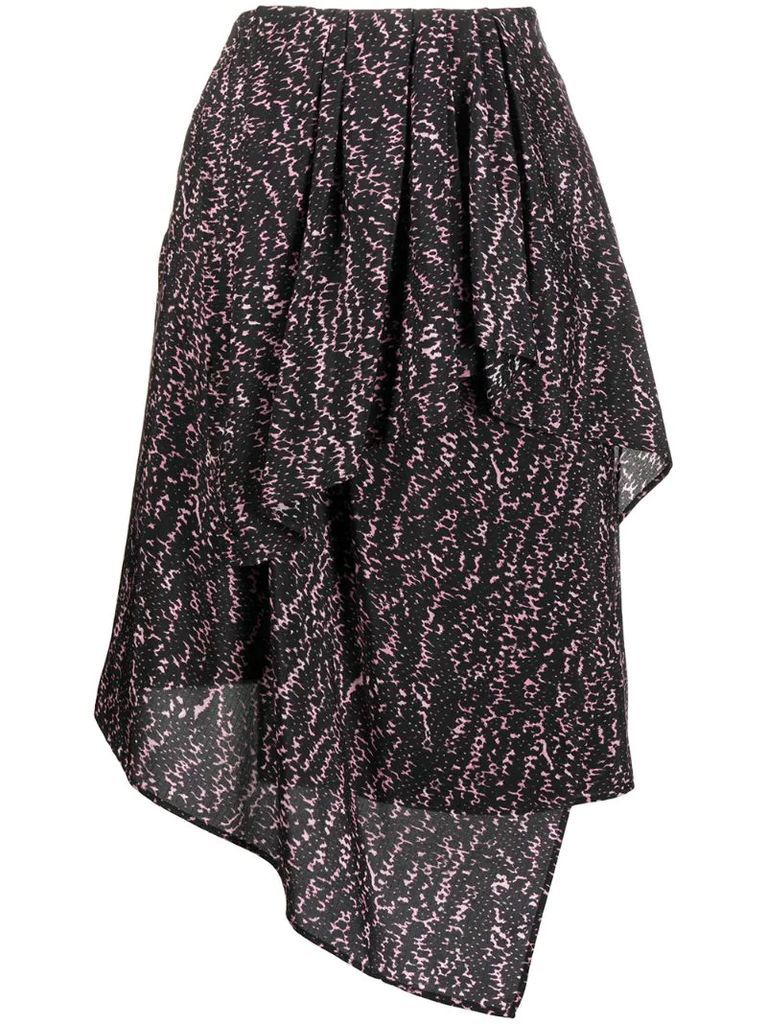 abstract-print asymmetric skirt