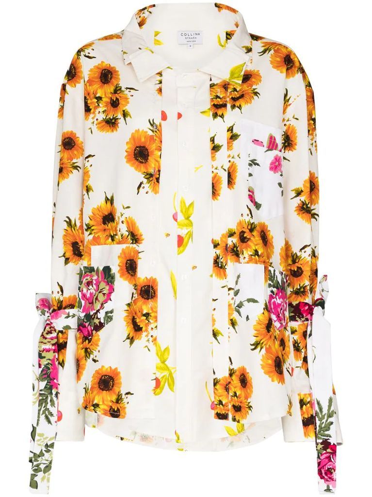 floral print button-up shirt