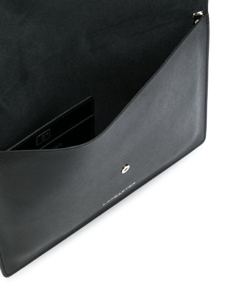 fold over logo clutch bag