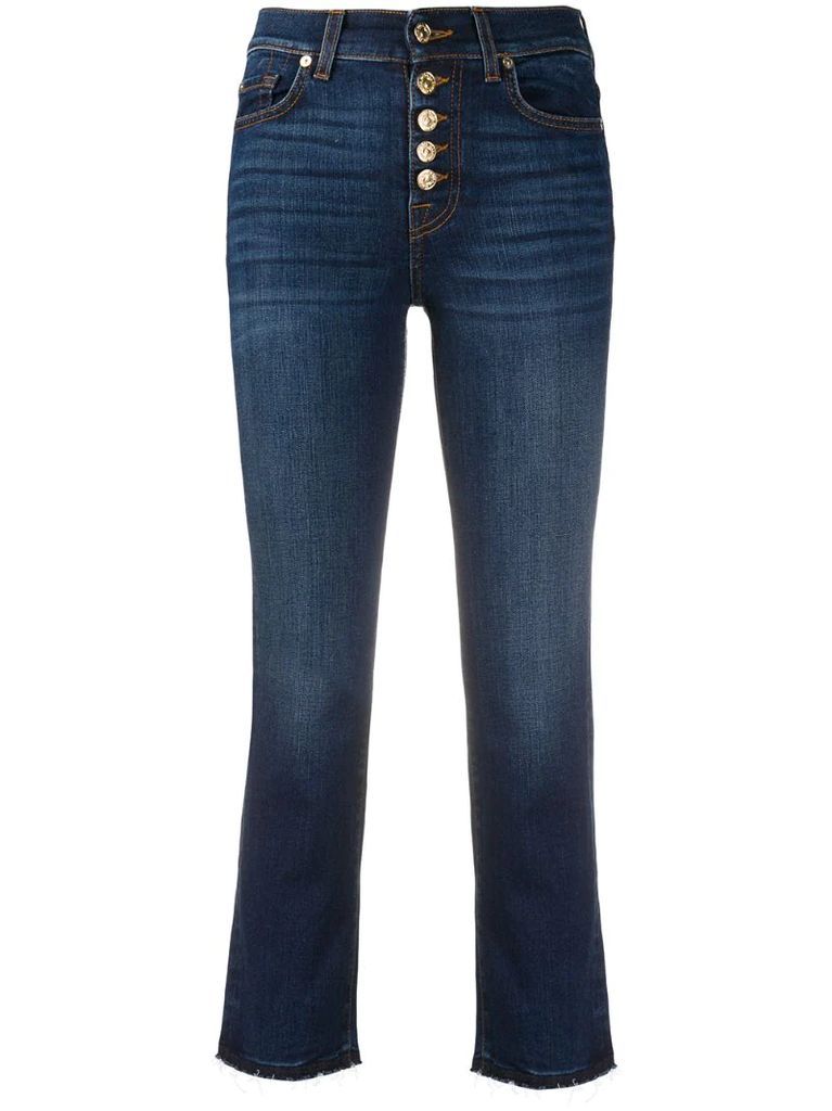 high-rise slim-fit jeans