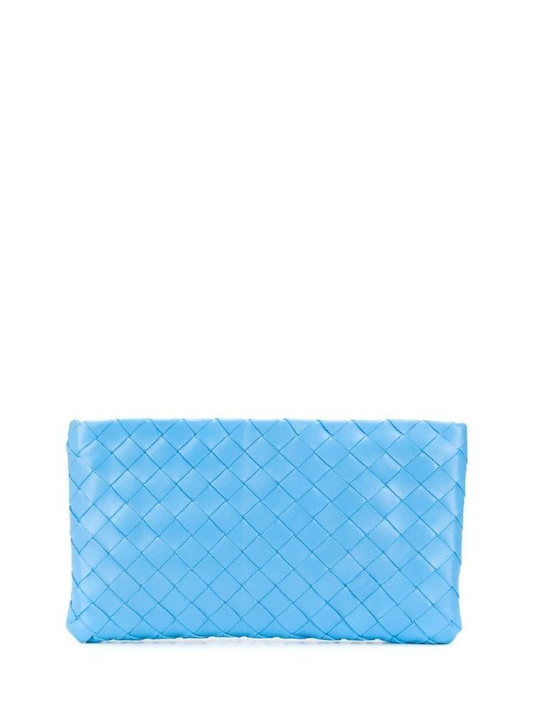 woven leather clutch bag