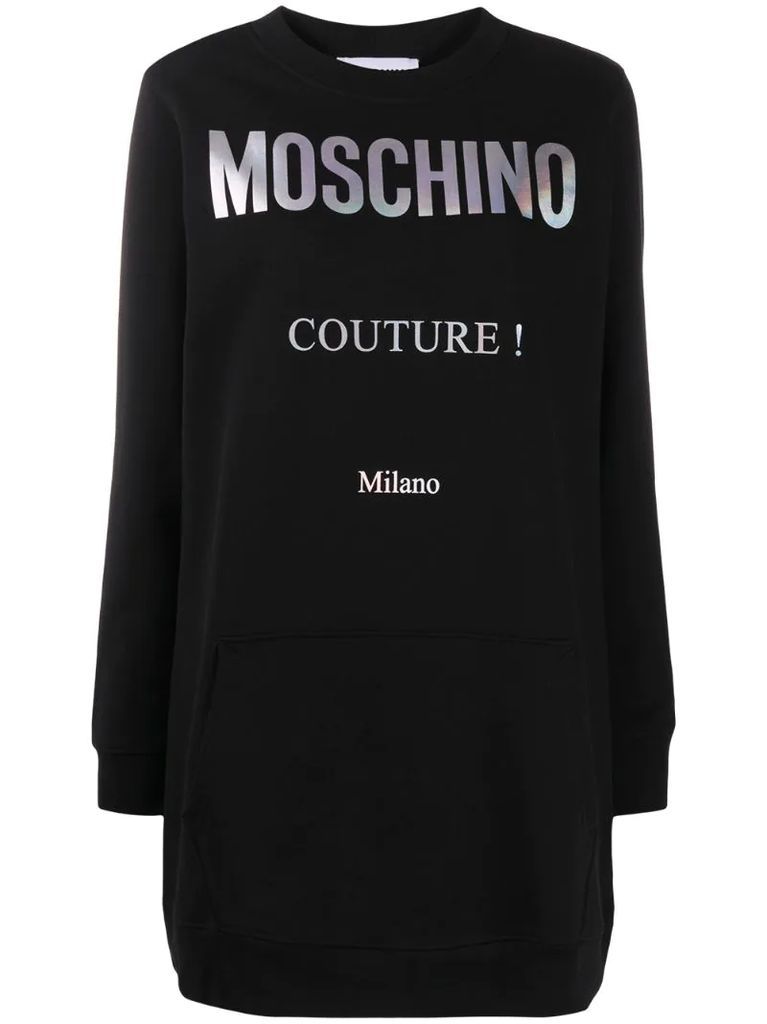 Couture logo sweatshirt dress
