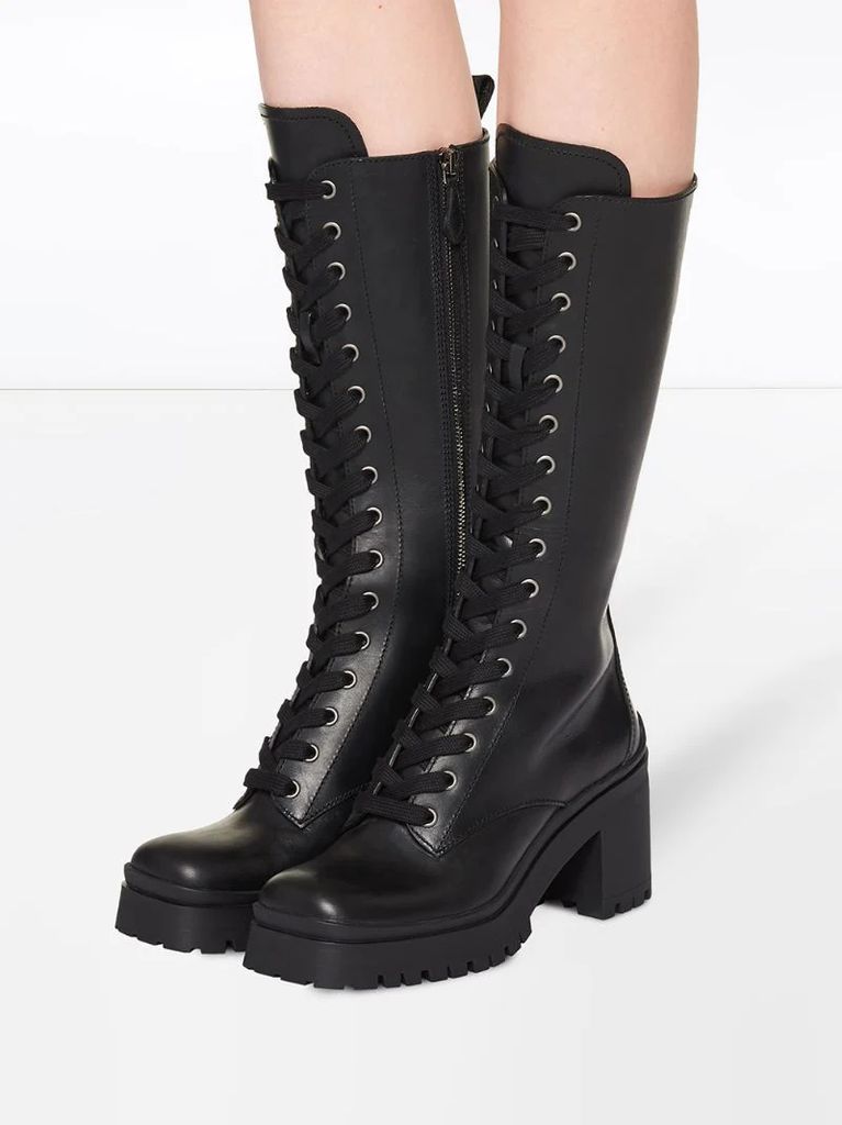 military-style knee-high boots