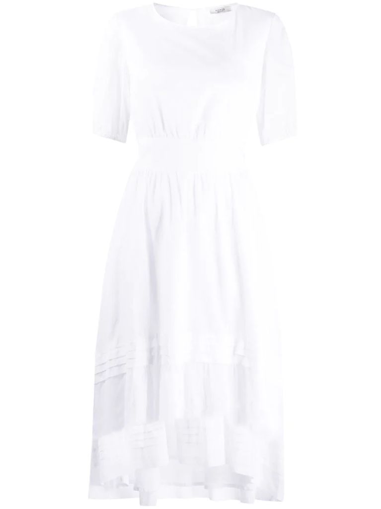 short-sleeved pleated dress