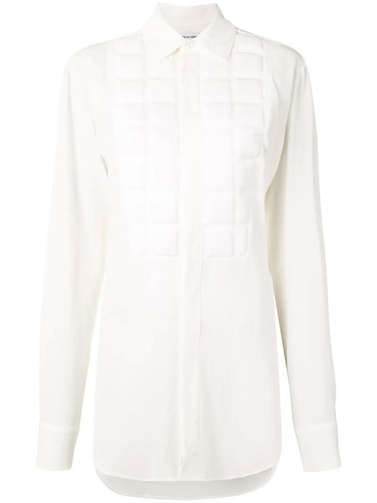 padded quilted buttoned shirt