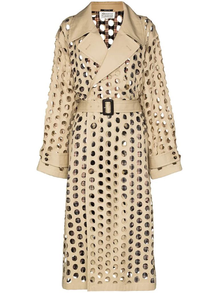 hole-punched trench coat