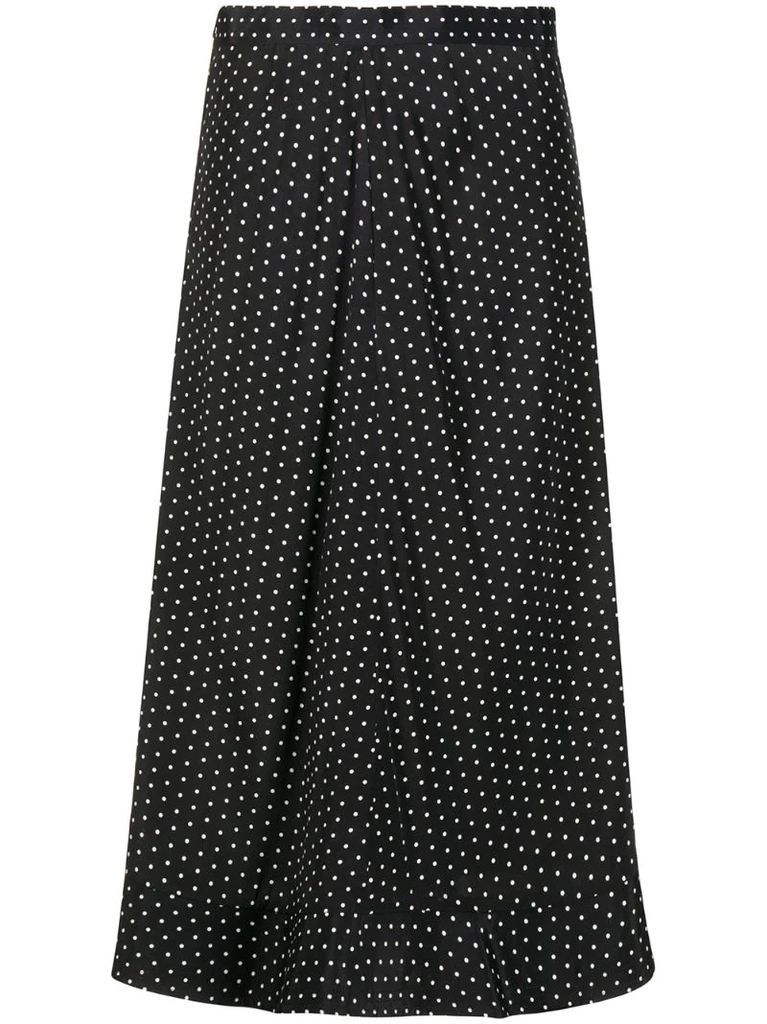 polka-dot A-line skirt