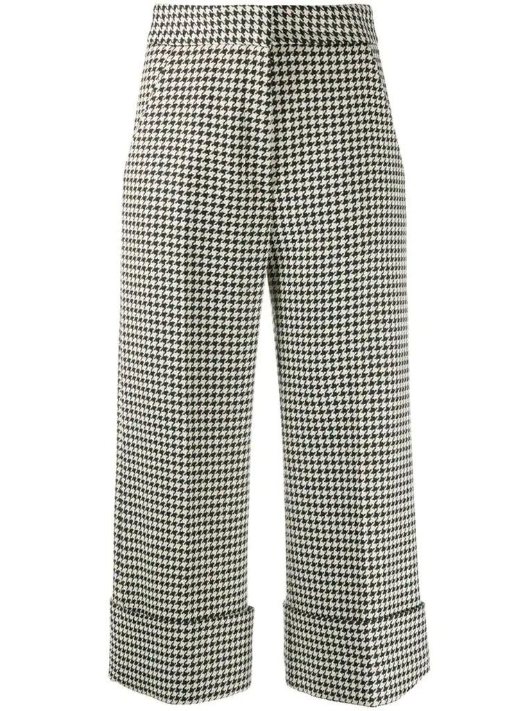 Houndstooth cropped trousers