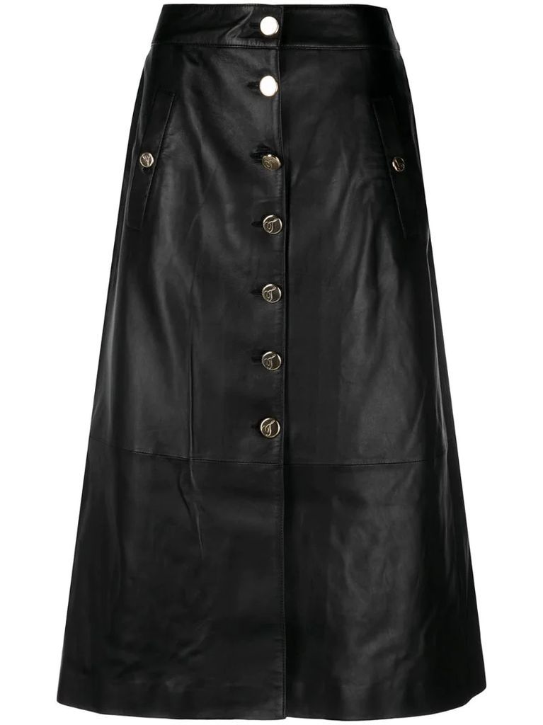 Midnight leather skirt