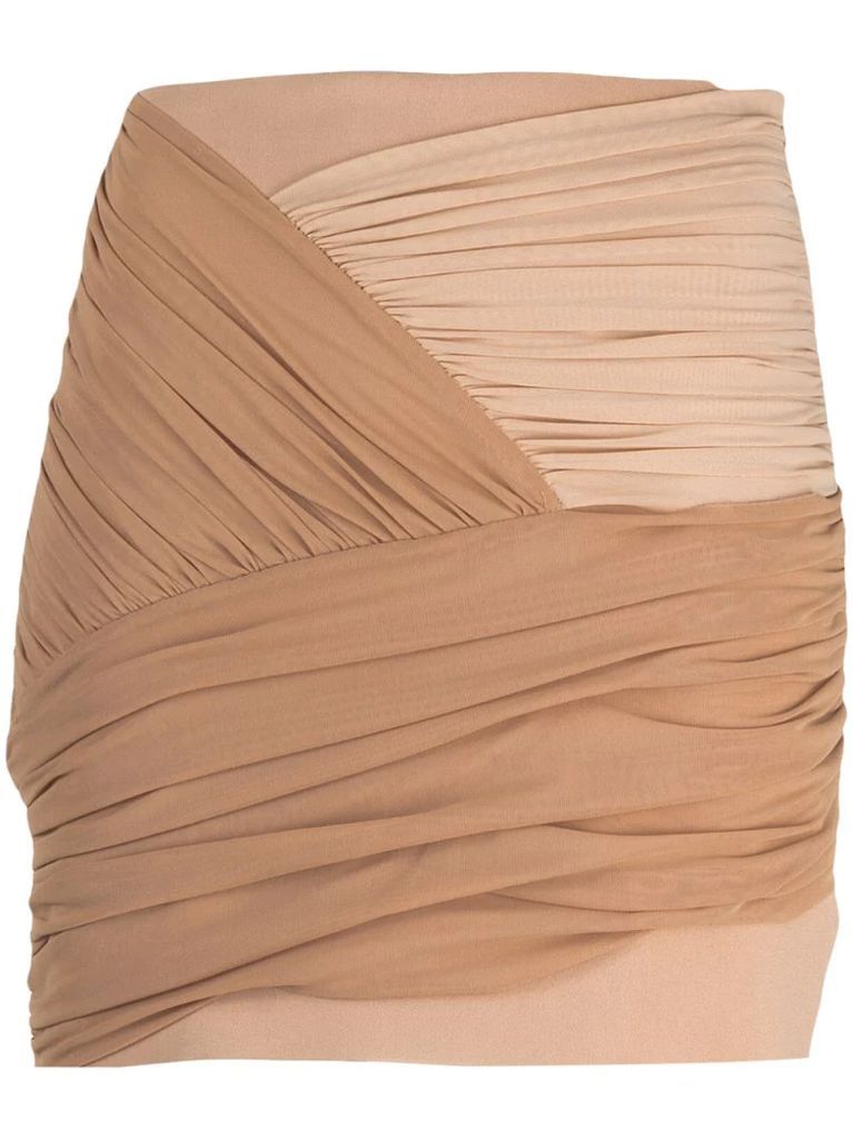 draped wrap-design mini skirt