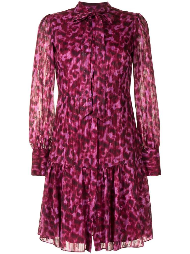 leopard print buttoned dress