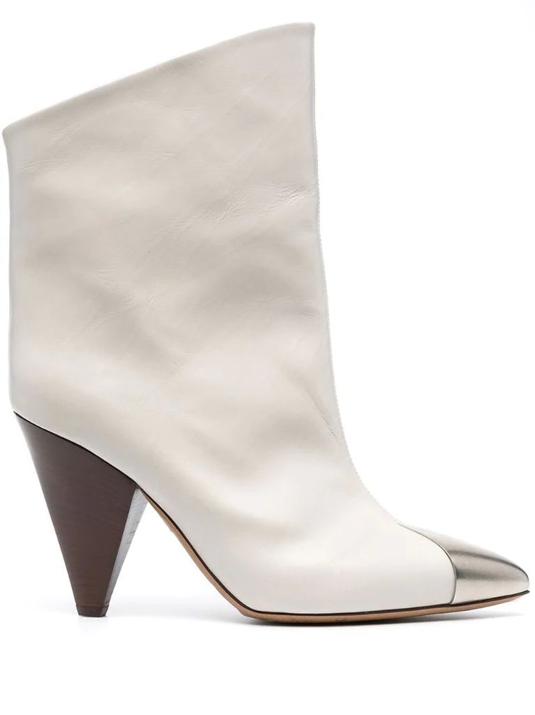 contrast-toe ankle boots