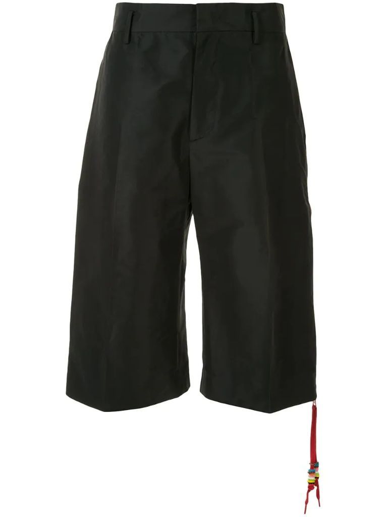 contrasting side-zip bermuda shorts