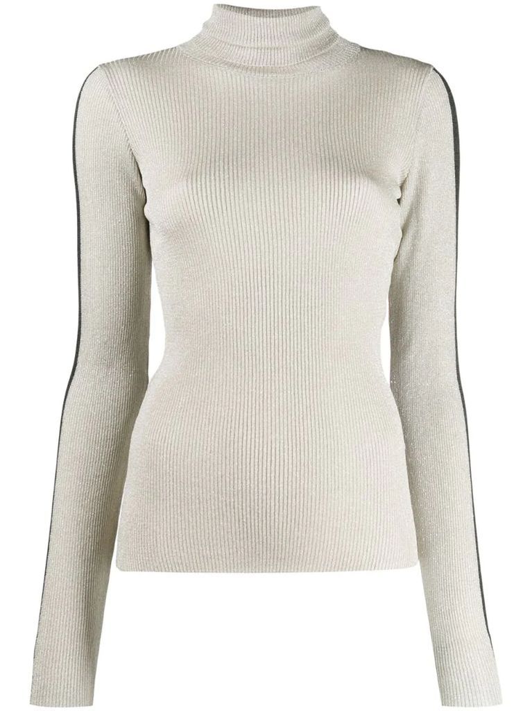 ribbed roll neck sweater