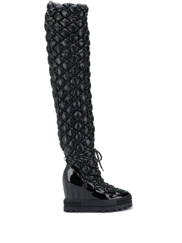 over-the-knee padded boots