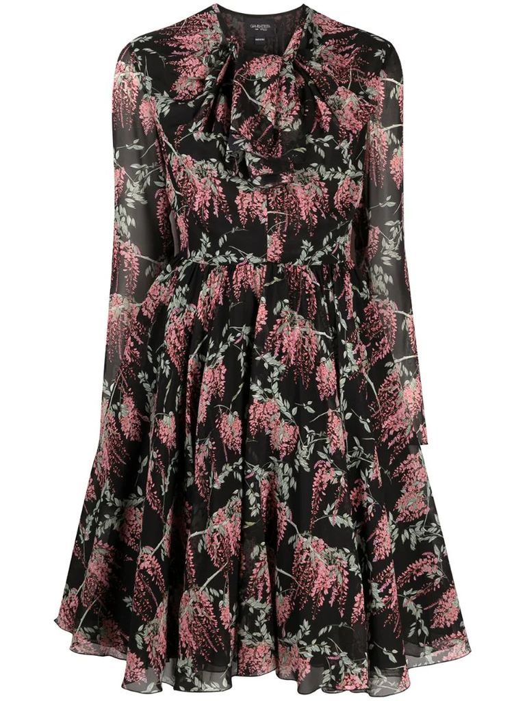 floral-print pussy-bow dress