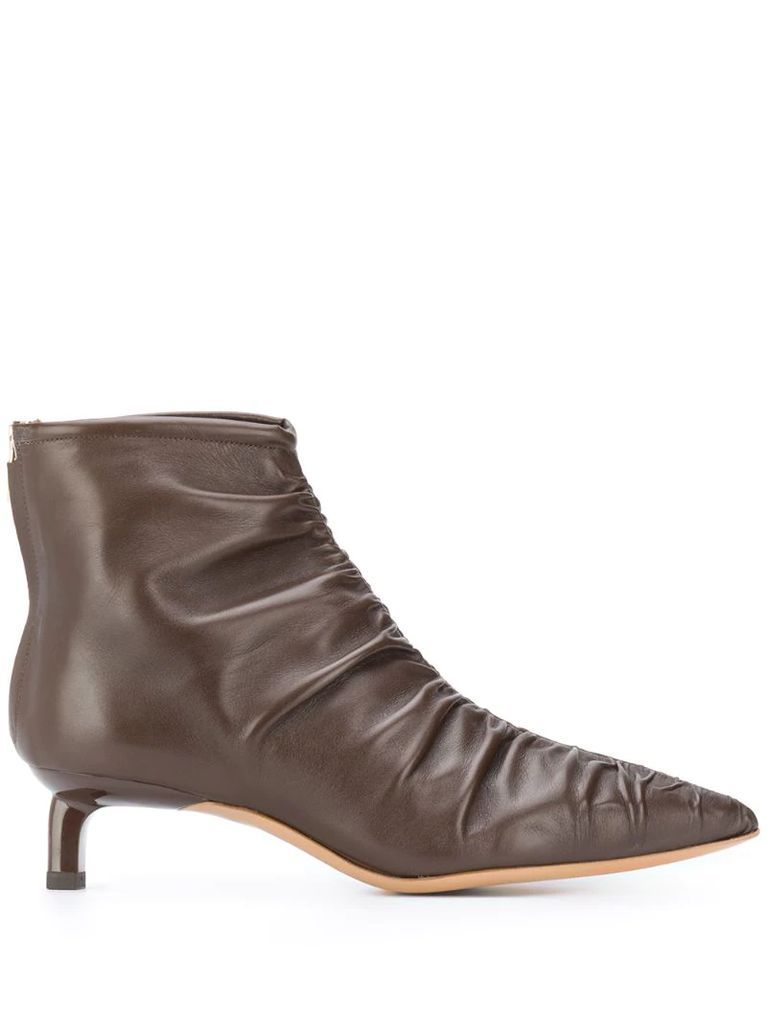 ruched ankle boots