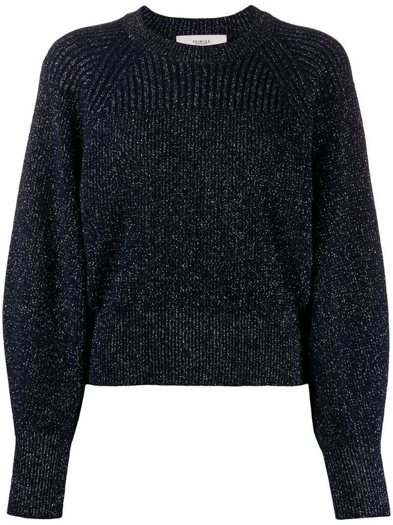 blouson-sleeved sweater