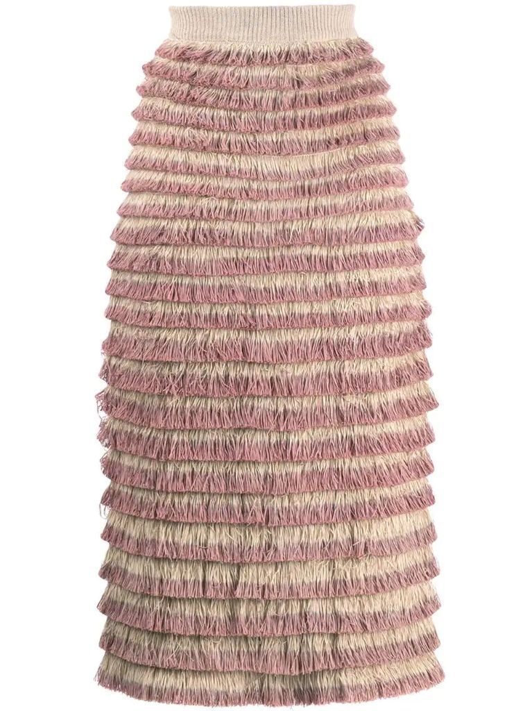 2000's fringed skirt