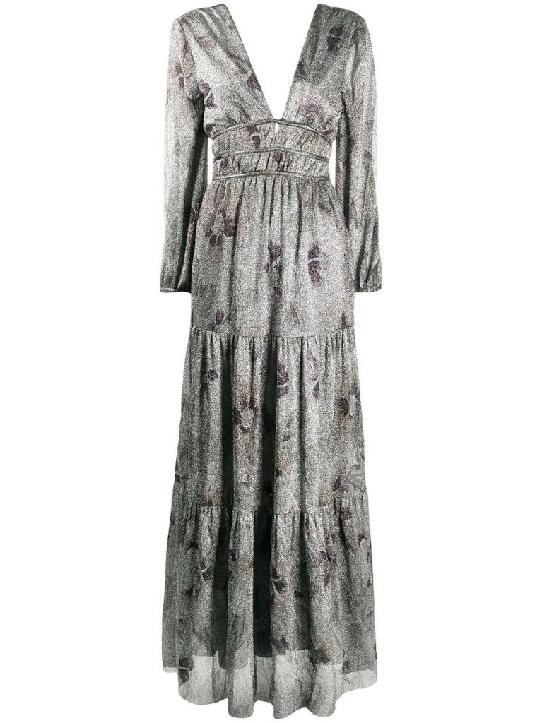 Lili metallized maxi dress