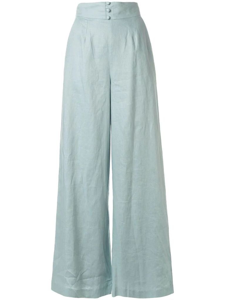 Marilyn linen wide-leg trousers