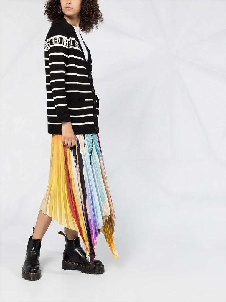 intarsia-knit striped cardigan