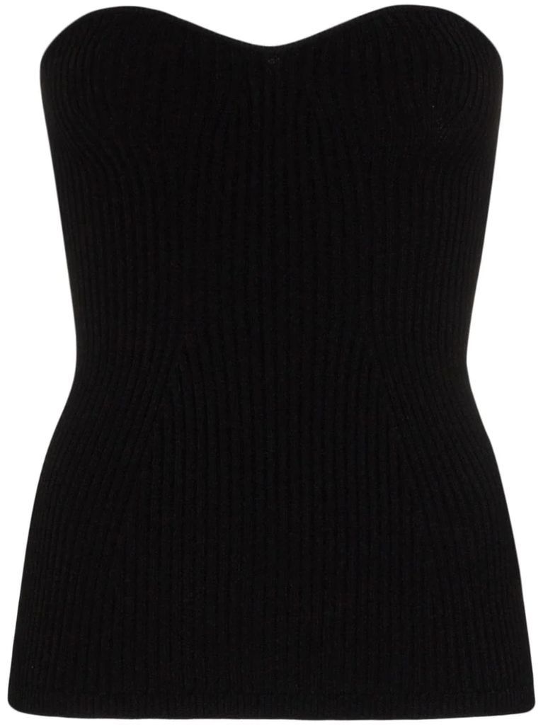 Lucie corset style ribbed knit top