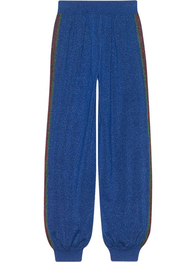 Jogging pants in wool with lurex