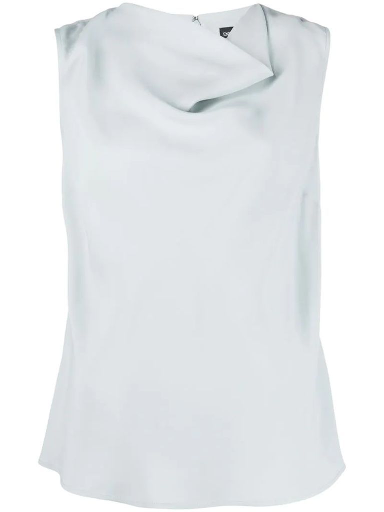 cowl neck sleeveless top