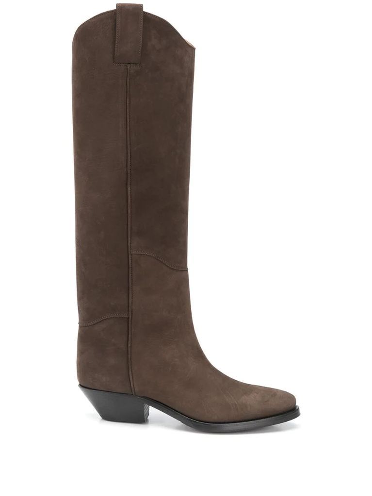pointed knee length boots