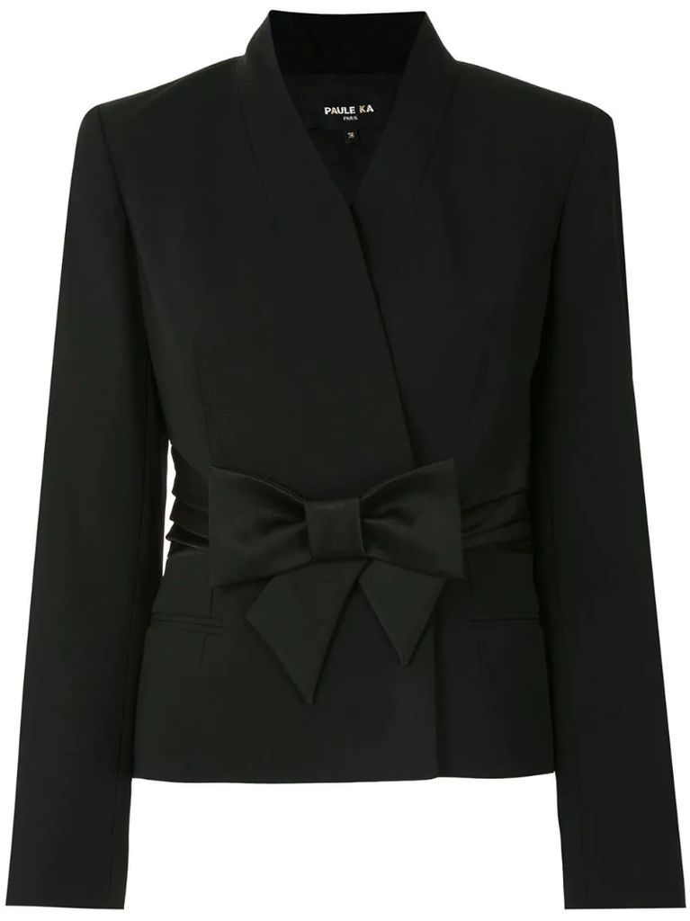 bow-belt fitted jacket