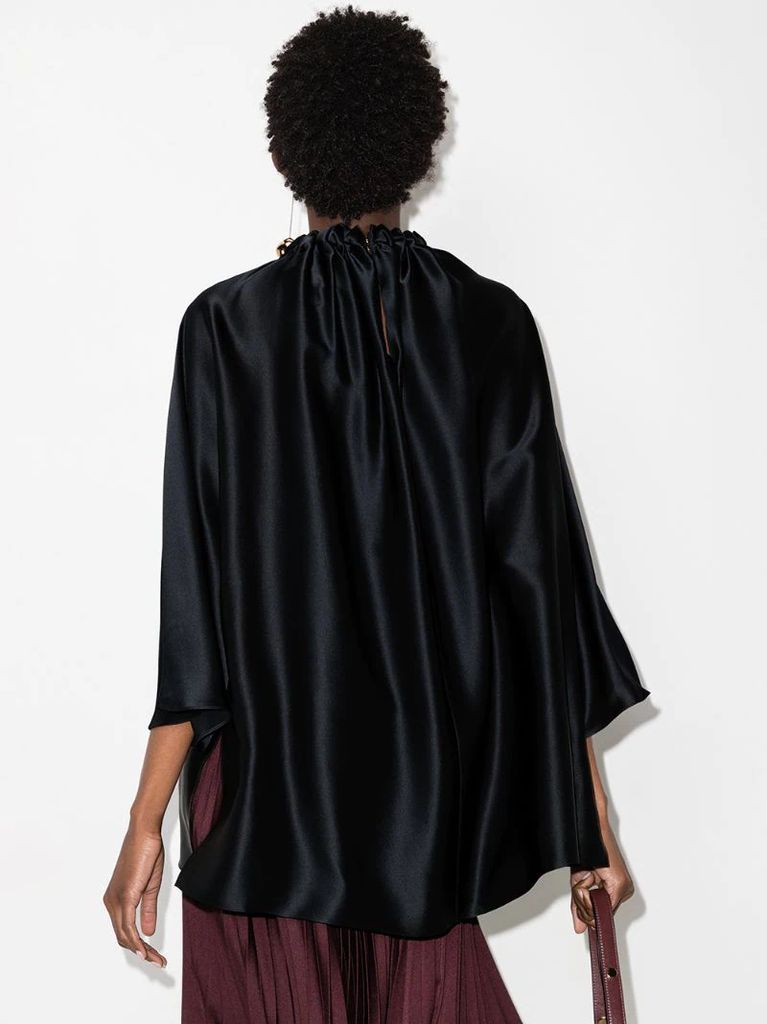 Ava three-quarter sleeve silk blouse