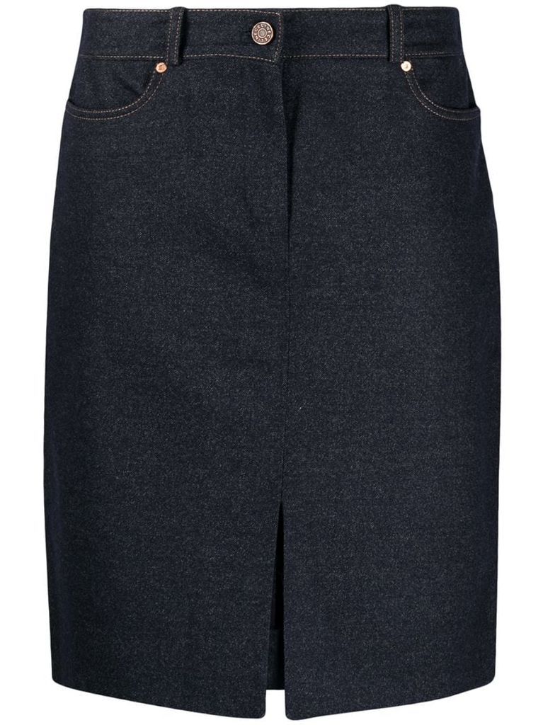high waist knee-length skirt