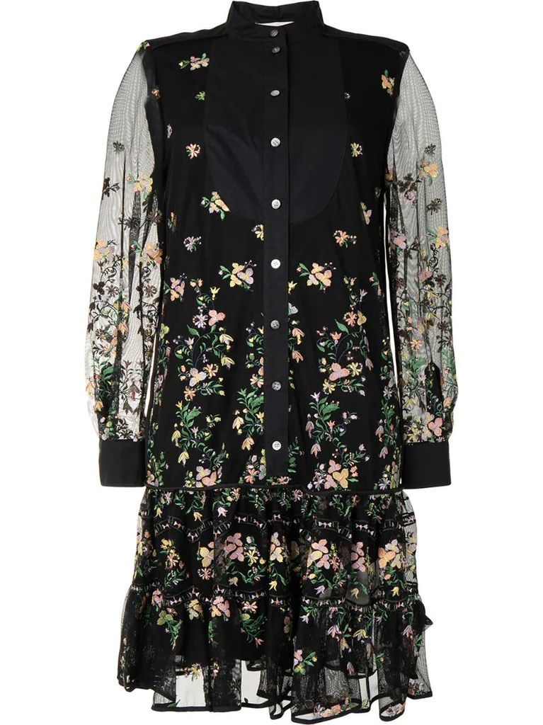 Ditsy floral shirt dress